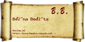 Bóna Beáta névjegykártya